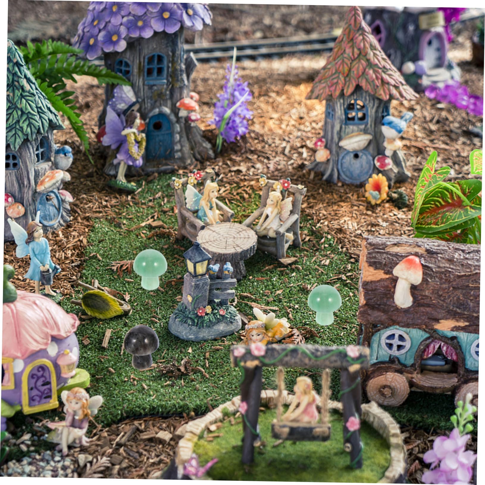 Yardwe 50stücke Teiliges Dekorative Kristall-pilzskulpturen Für Miniaturgärten Aquarien Und Tischdekoration Natürliche Farben Für Gartenliebhaber Und Kreative Deko-Fans
