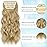 KooKaStyle Clip in Synthetic Hair Extensions Long Wavy 4PCS Thick Hairpieces Golden Blonde Fiber Double Weft Natural Hair Extensions 20 Inch for Women