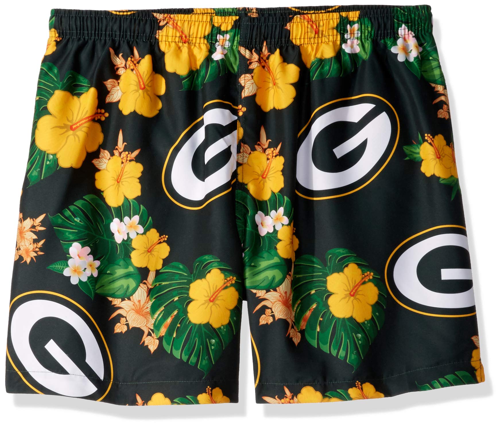 FOCO NFL Mens NFL Team Logo Floral Hawaiian Swim Suit Trunks