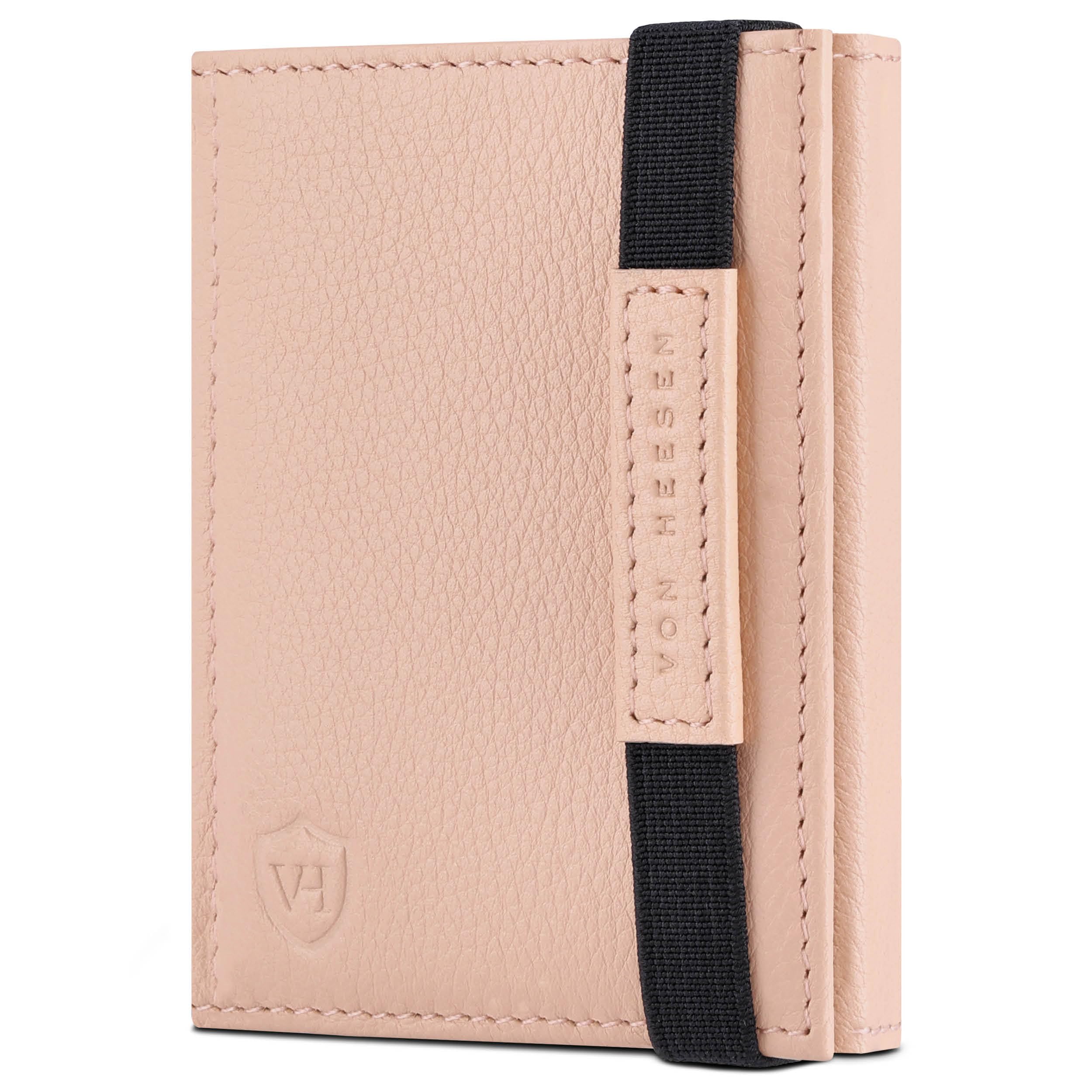 VON HEESEN Slim Wallet mit RFID Schutz - Geldbörse Herren klein - Mini Geldbeutel Damen Portmonee - Kartenetui Echtleder Karten Portemonnaie - Leder Kreditkartenetui