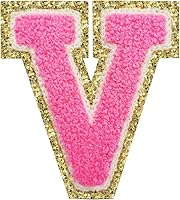 Vista 41 de SPRT - Parches de letras de chenilla universitaria con purpurina, parche de letras blancas para planchar con letras del alfabeto para disfraz