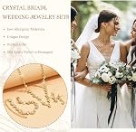 Silver Ensemble de bijoux pour femmes Costume Bijoux pour femmes Collier en Strass Boucles d'oreilles Bracelet Set Robe de bal Accessoires de bal de mariée Ensembles de bijoux de bal pour mariage