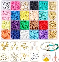 panxoey Polymer Clay Beads - 4500Pcs Flat Round Clay Spacer Beads, Disc Beads For Jewelry Making, 20 Colors Handmade Loose Beads, Diy Clay Heishi Beads Set For Bracelet/Necklace/Earring, Multicolor