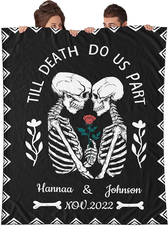 Youltar Gothic Skeleton Personalized Blanket
