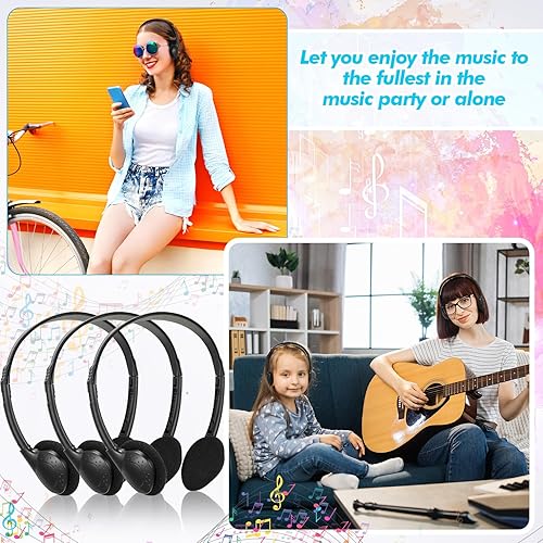 Miniatura 6 de Xuhal Paquete de 200 auriculares para niños a granel para el aula con enchufe de 0.138 in con cable en la oreja para escuela, biblioteca, museos,