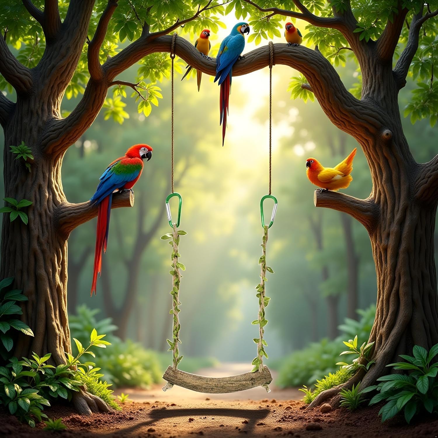 Chicken Swing Chicken Toy Perch Chicken Stand Bird Chew Toy for Birds Parrots Training Stand Holder and Parrots Bird Birdcage Accessories - Image 4