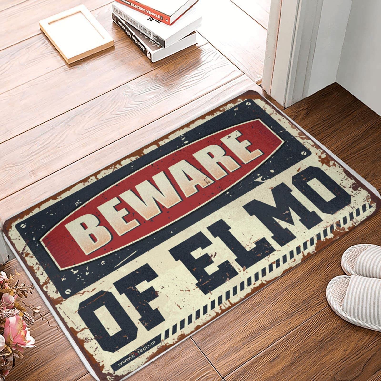 Paillasson Fall Beware of Elmo tapis automne antidérapant 65x90 cm