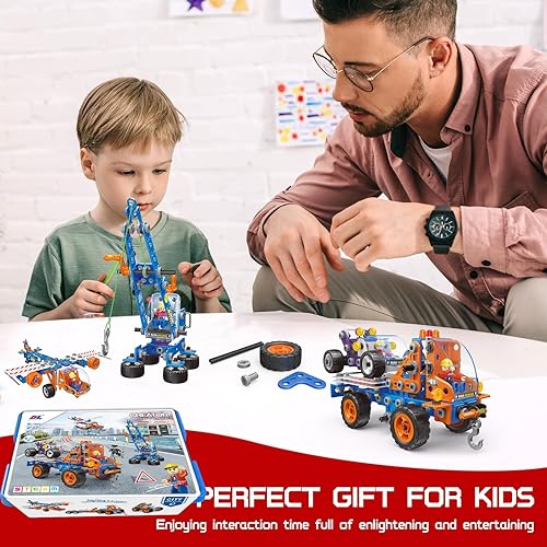 Miniatura 6 de Aolew Juego de 244 bloques de construcción de rescate urbano para niños de 4 a 12 años, juegos de erectores, juguetes de construcción STEM para