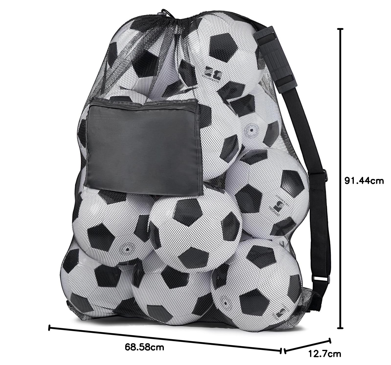 OrgaWise Bolsa de fútbol con Correa para el Hombro Grande para 10-15 Pelotas