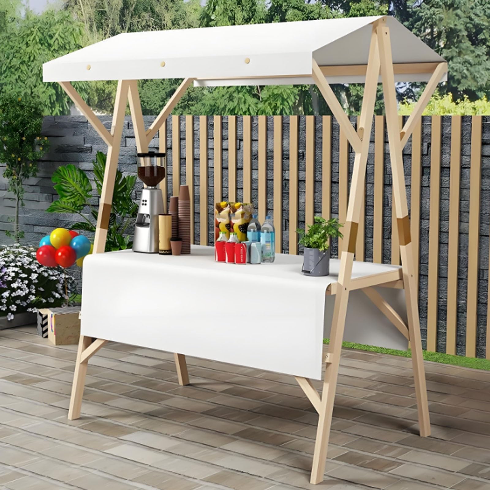 Amazon.co.jp: HSHBGS 屋台ブース 仮設屋台セット 折りたたみ式 木製