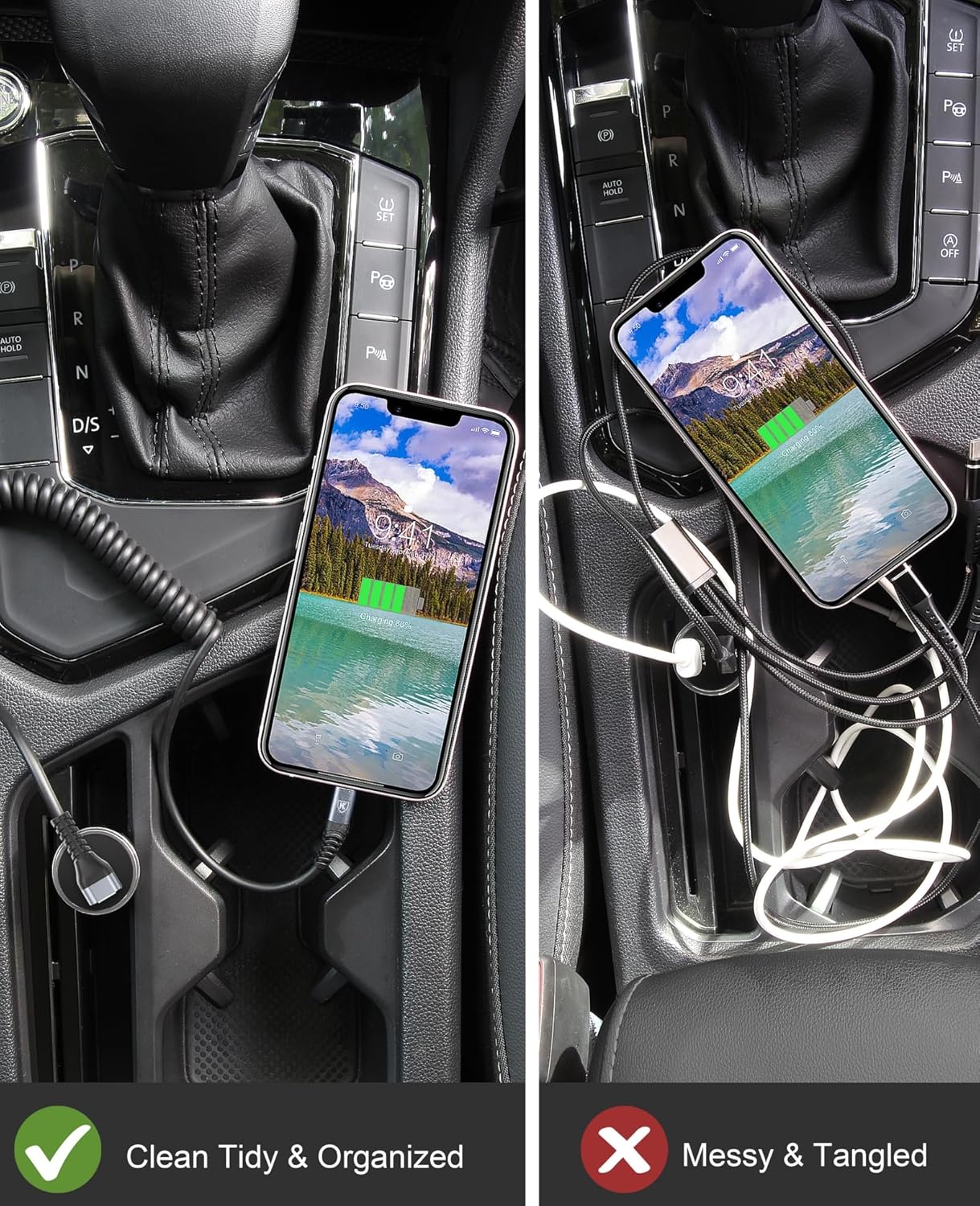 USB C to C Cable for CarPaly/Android Auto, [3FT, 2-Pack] 90 Degree USB C Cable, Coiled USBC to USBC Cable 3A Fast Charging, Right Angle Type C Cord for iPhone 17/16/15/Pro Max/Galaxy S23 and More - Image 5