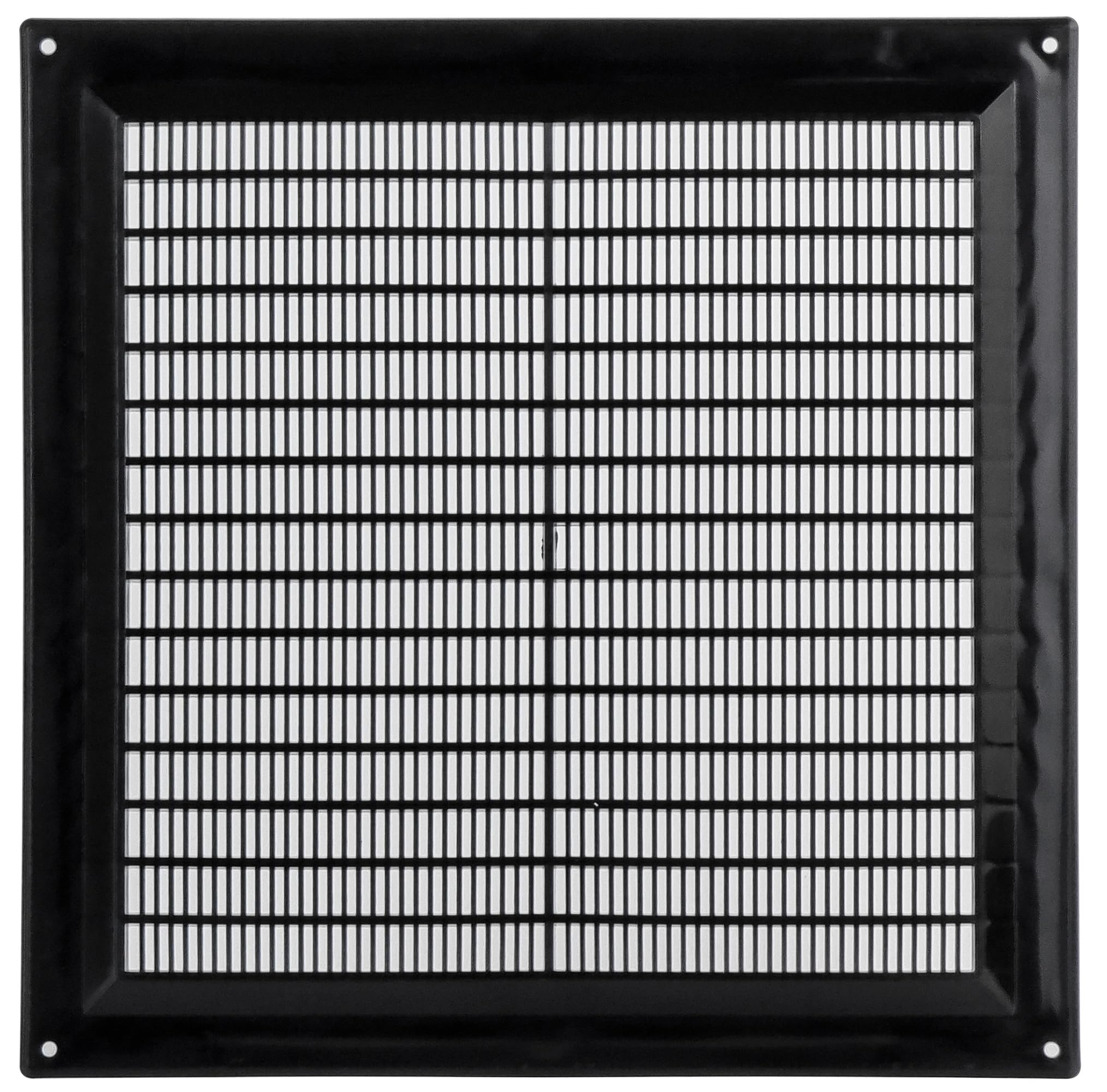 TURvent 250x250mm Air Vent Cover - 10x10 inch Black Ventilation Grille for Wall and Ceiling - Rectangular Plastic Louver for Exhaust and Supply HVAC Systems - Flat Ducting Opening Covers