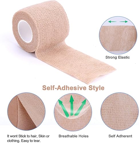 Miniatura 3 de Vendaje autoadhesivo cohesivo flexible cinta elástica atlética fuerte cinta elástica de primeros auxilios para muñeca, esguinces de tobillo,