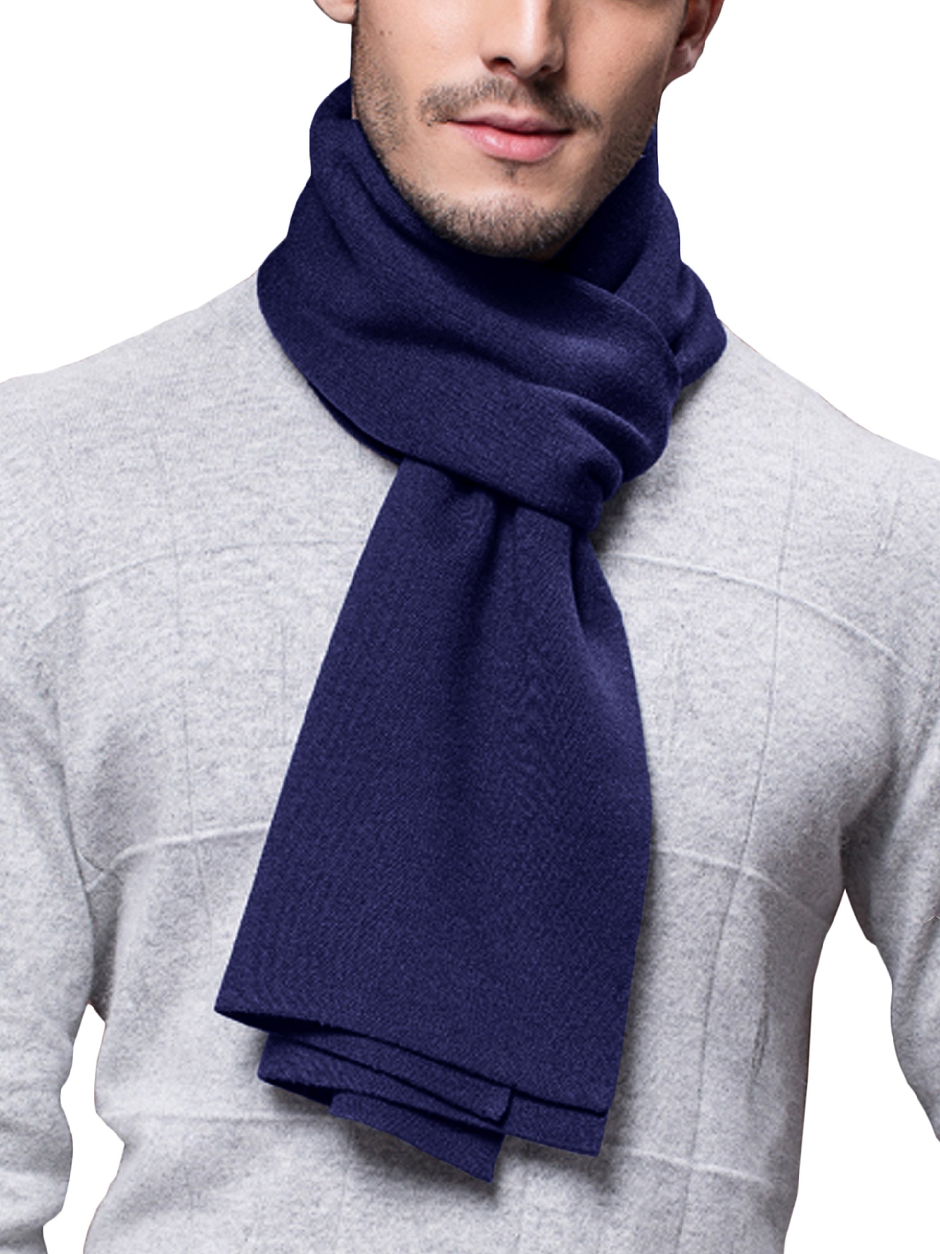 Echarpe Homme Femme Automne Hiver 6% Laine Super Chaud Classique - 180 * 30 cm Couleur Uni