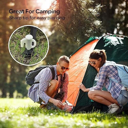 Miniatura 6 de KOMCLUB Estacas de tienda de campaña galvanizadas no se oxidan, estacas de metal emergentes de hierro de 7.9 in para instalar tienda de campaña,