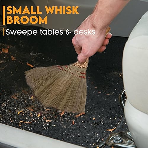 Miniatura 30 de Cepillo de mano pequeño para escoba batidora que elimina el polvo, la suciedad y los desechos, cabeza del cepillo de 9.5-11 pulgadas de largo