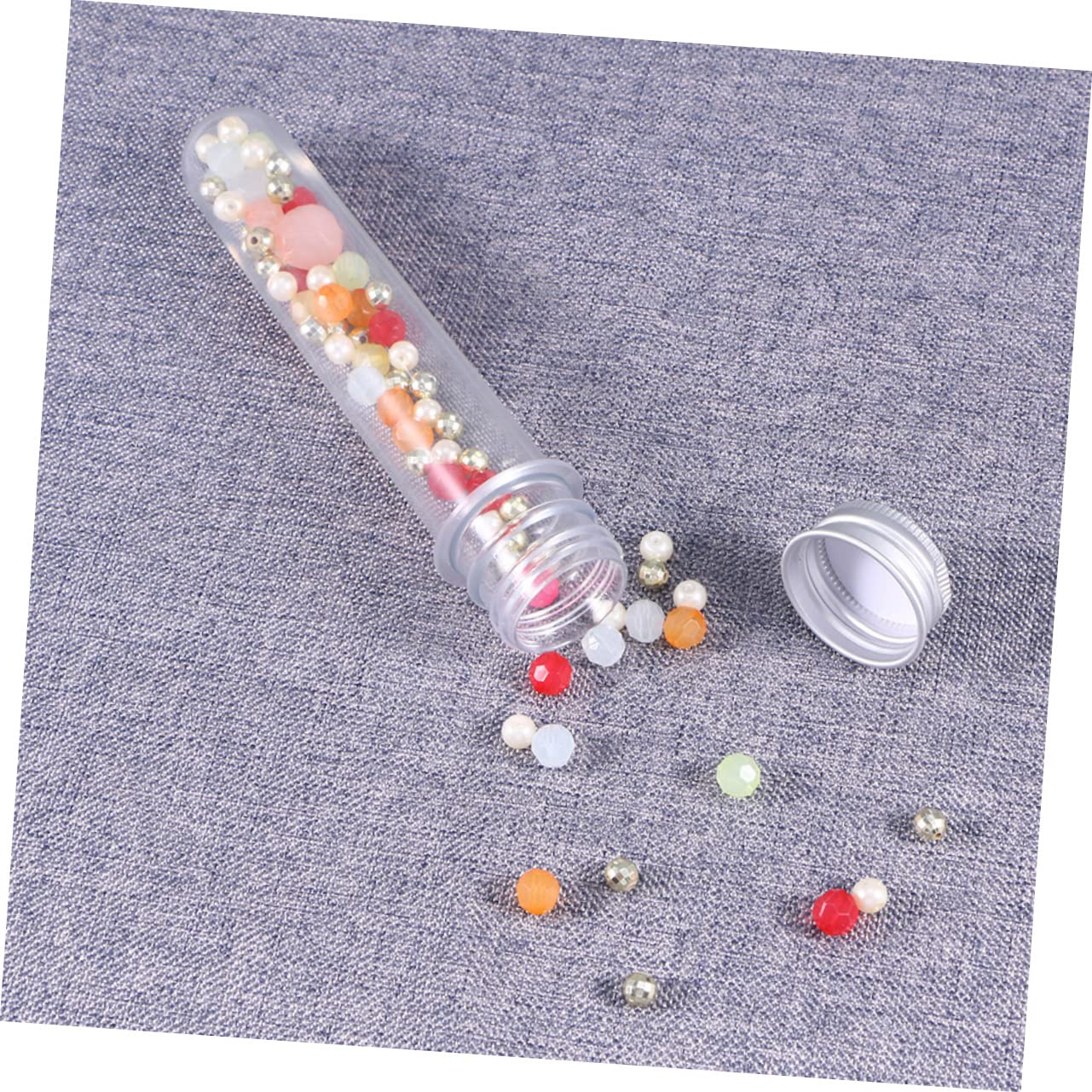Beaupretty 50 Piezas Botella de Tubo de Ensayo para Baño y Dulces Transparente Tubos de Almacenamiento de Pet de Ensayo