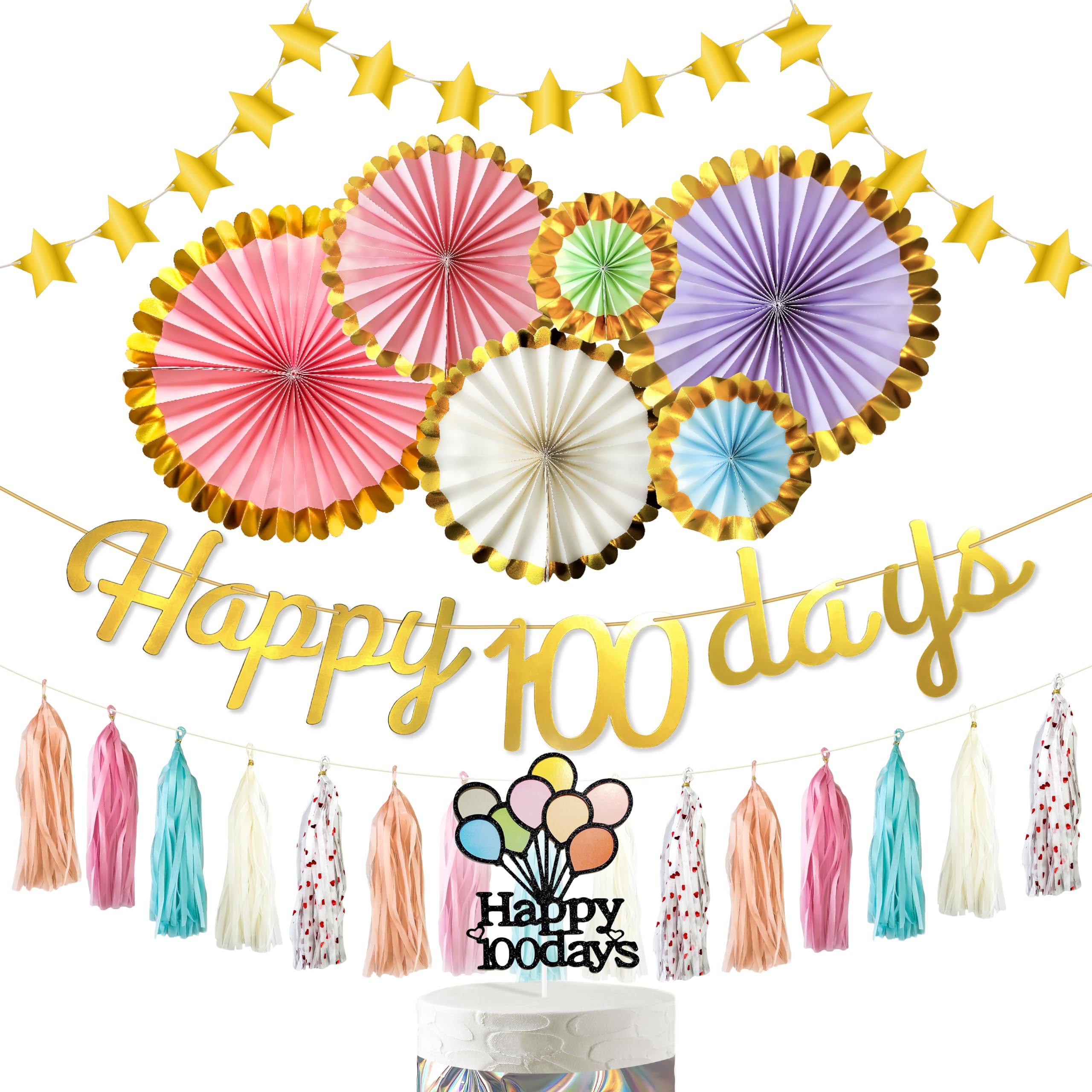 Amazon.co.jp: HaHaHa! 100日祝い 誕生日 飾り付け セット ペーパー 