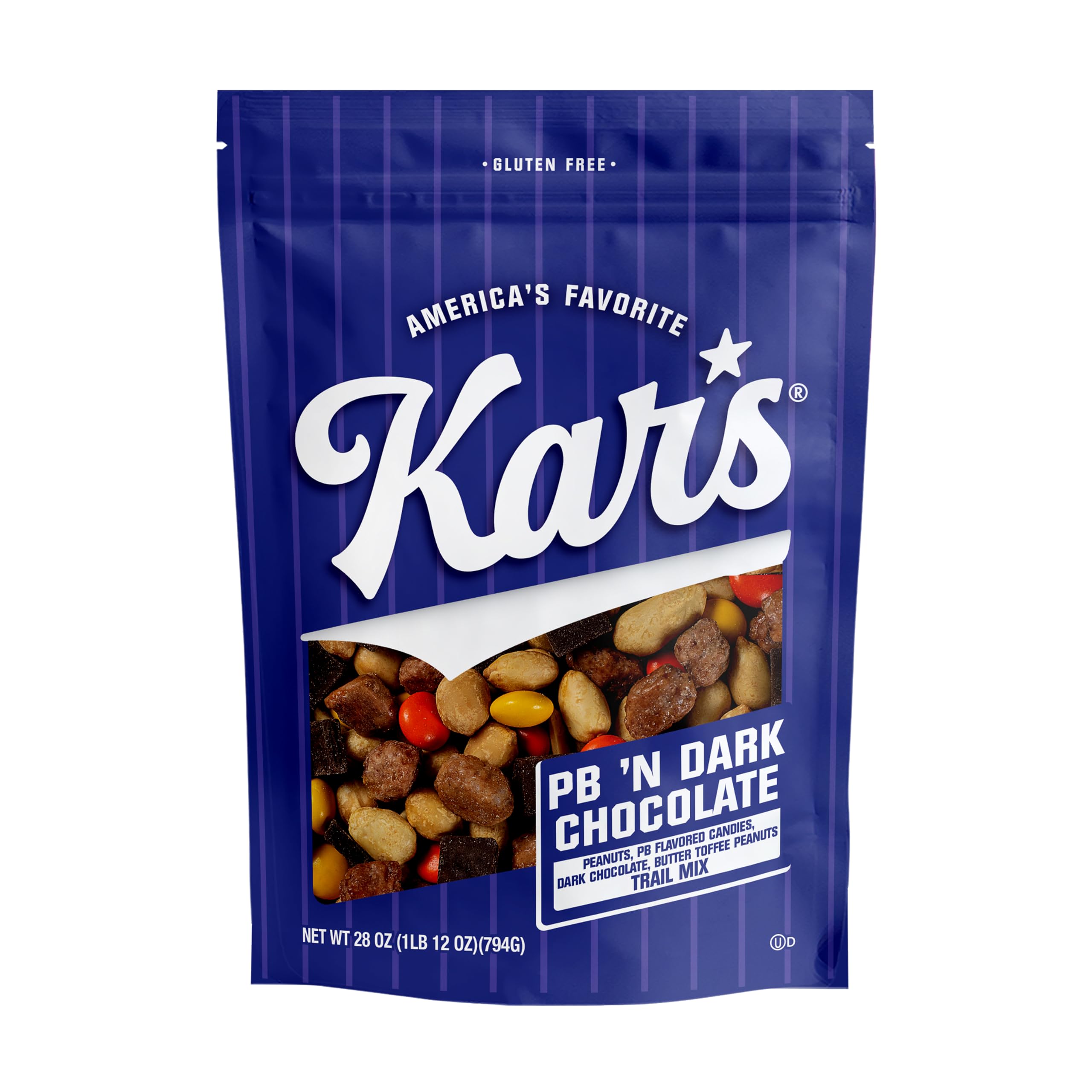 Kar’s Nuts Peanut Butter ‘N Dark Chocolate Trail Mix, 28 oz – Resealable Pouch (Pack of 1), Gluten-Free Trail Mix Snack