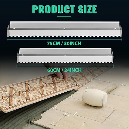 Miniatura 2 de Paleta de azulejos para azulejos de 25 "x 25" Paleta de muesca cuadrada 29.5 in30 pulgadas, perfecta para baldosas grandes, pisos y baldosas, paleta
