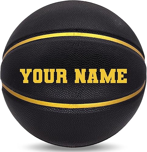 Balón de baloncesto personalizado personalizado, tamaño oficial 76, pelota de baloncesto de cuero para interiores y exteriores con nombre, regalos