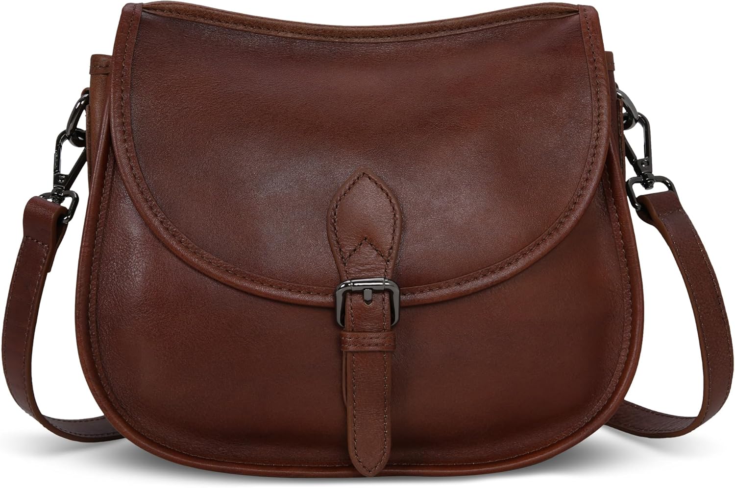 HESHE Leather Crossbody Bags for Women Designer Shoulder Purse Satchel Handbag Vintage Saddle Bag HESHE Leather Crossbody Bags for Women Designer Shoulder Purse Satchel Handbag Vintage Saddle Bag