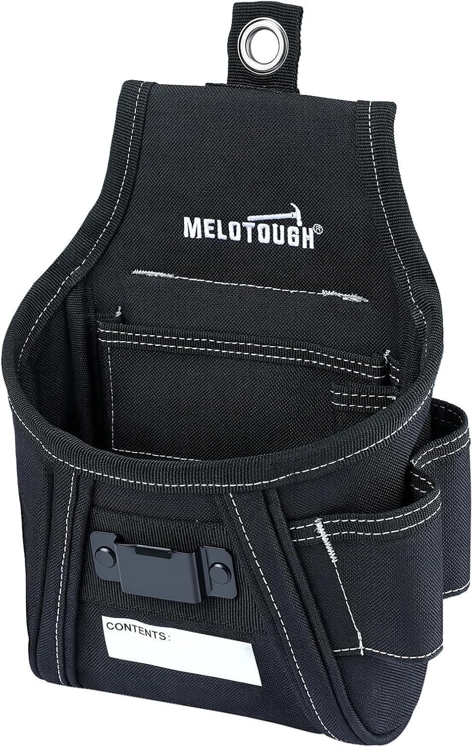 MELOTOUGH Nail and Screw Organizer Bag for Electricians and Carpenters, Tool Belt Pouch with Belt Clip, Heavy Duty Work Fastener Pouch