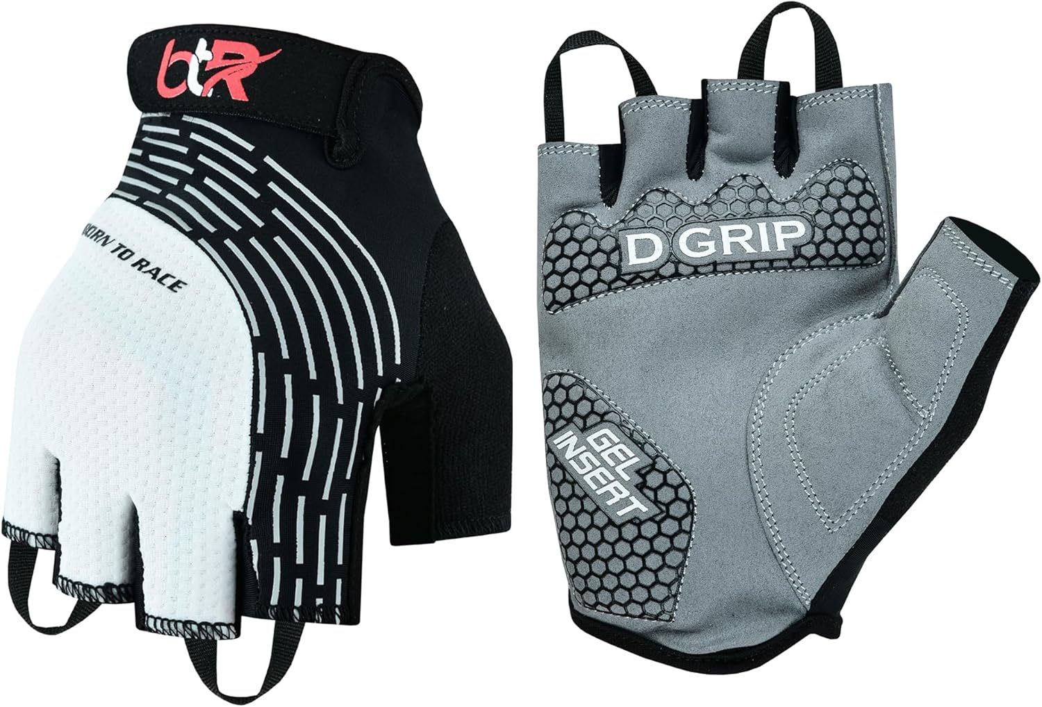 Cycling Gel Padded Gloves Fingerless Silicon Printing Light Weight Workout Half Finger Biking Gloves