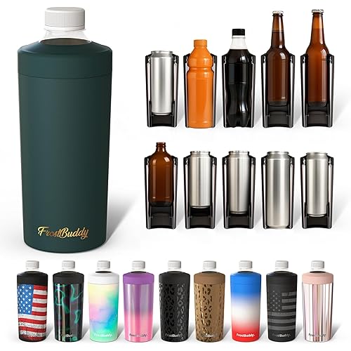 Universal Buddy XL Can Cooler by Frost Buddy - Fits 12-ounce, 16-ounce, 20-ounce, and 24-ounce Cans and Bottles - Keep Your Drinks Refreshingly Chilled for over 12 hours Emerald Elegance