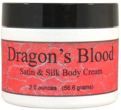 Eclectic Lady Dragon's Blood - Crema de satén y seda, crema corporal, loción corporal, 2 onzas, manteca de karité, aloe, aminoácidos de seda,