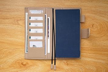 Moterm Leather Cover for Hobonichi Weeks - Fits Hobonichi Weeks/Weeks Mega, with Back Pocket (Pebbled-Taupe)