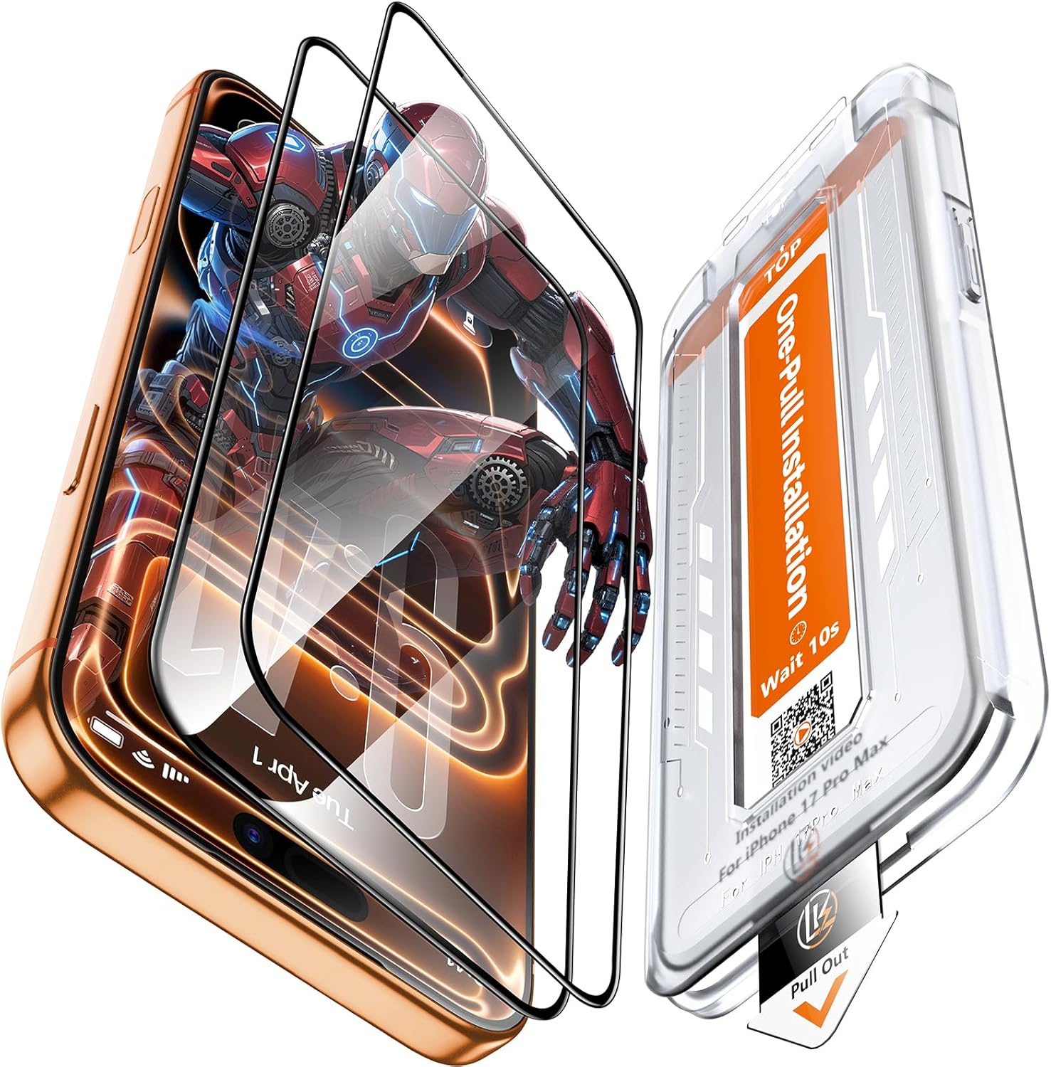 Product image of LK 2 Pack for iPhone 17 Pro Max / 16 Pro Max Screen Protector Tempered Glass, Military Grade Shatterproof [Auto Dust-Elimination, 0 Dust & Bubbles] Max Coverge Screen Protector for 17 Pro Max