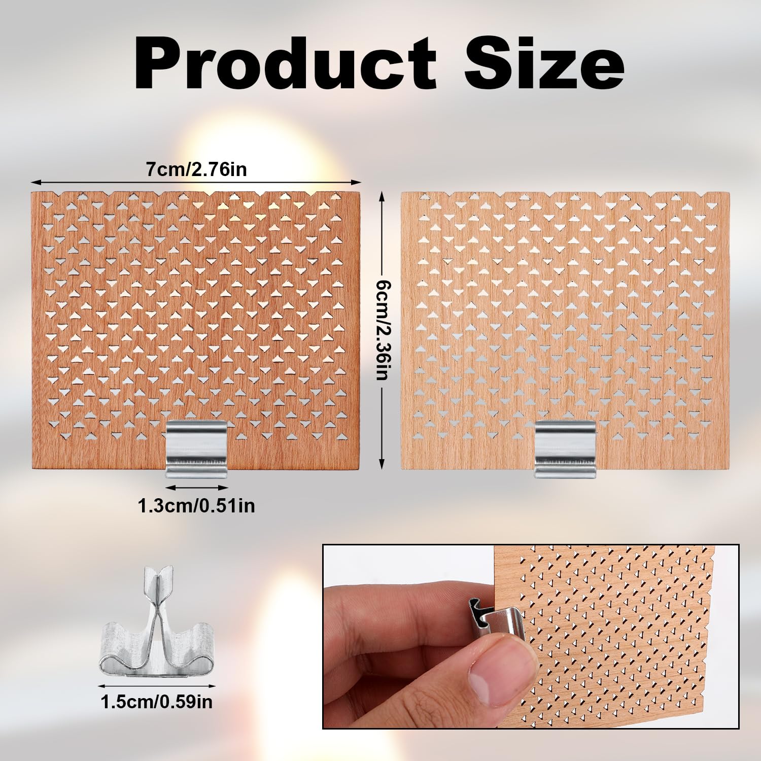 6pcs Wooden Candle Wicks, 2.36x2.76in Premium Wooden Wicks for Candles Making with 12pcs Bases Hollow Triangle Design Wood Candle Wicks Perfect DIY Candlemaking Supplies