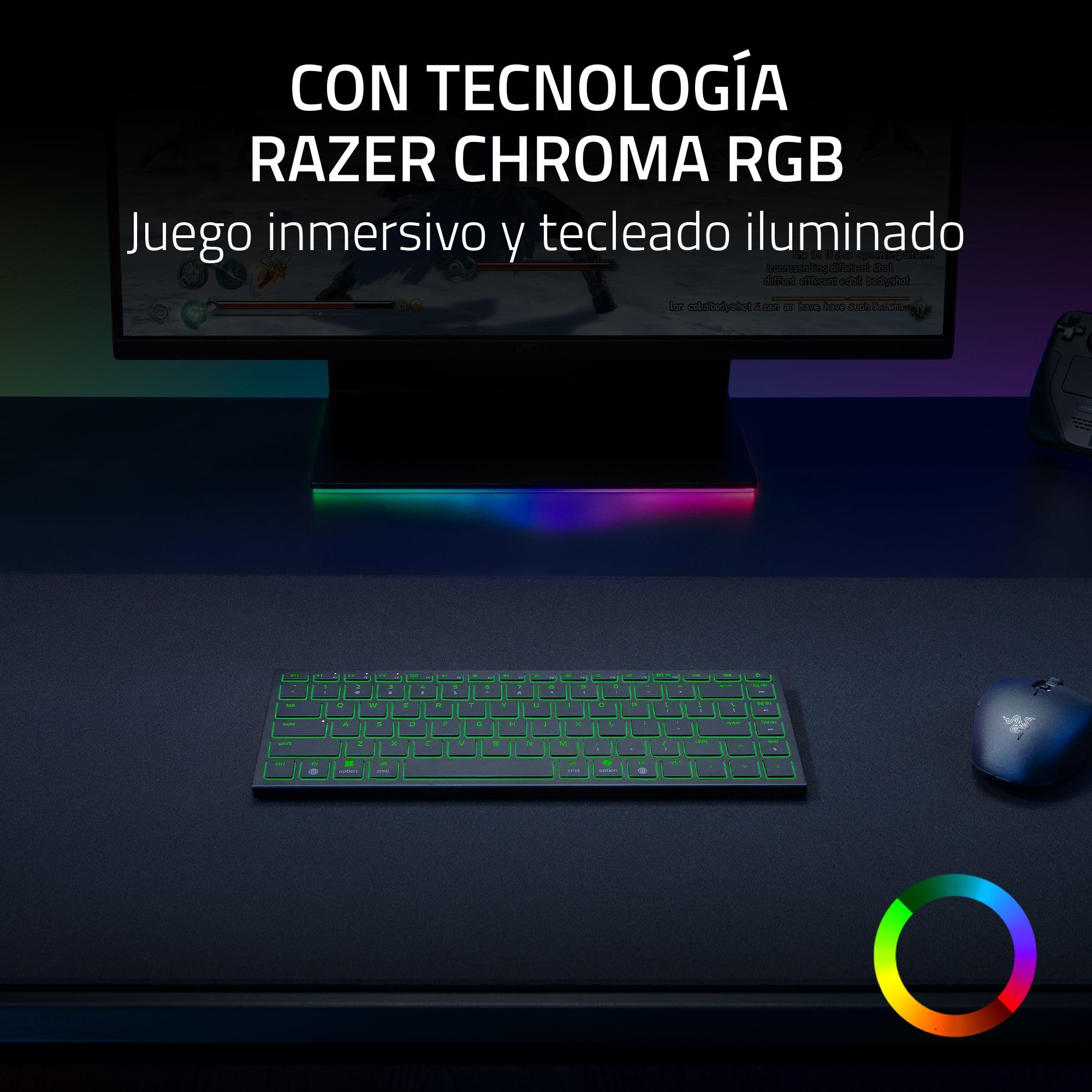 Razer Joro Portable Keyboard - Teclado inalámbrico retroiluminado Compacto - Bluetooth - WiFi - Perfil bajo - USB-C - Compatible Apple Mac OS & iOS - Windows - Teclado QWERTY US | Negro