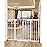 Cumbor 36 Extra Tall Baby Gate for Stairs, 29.7-54.2 Extra Wide Dog Gate for Doorways Hallways, Pressure Mounted Child Gate for Wide Opening, Auto Close Personal Safety for Babies and Pets, White