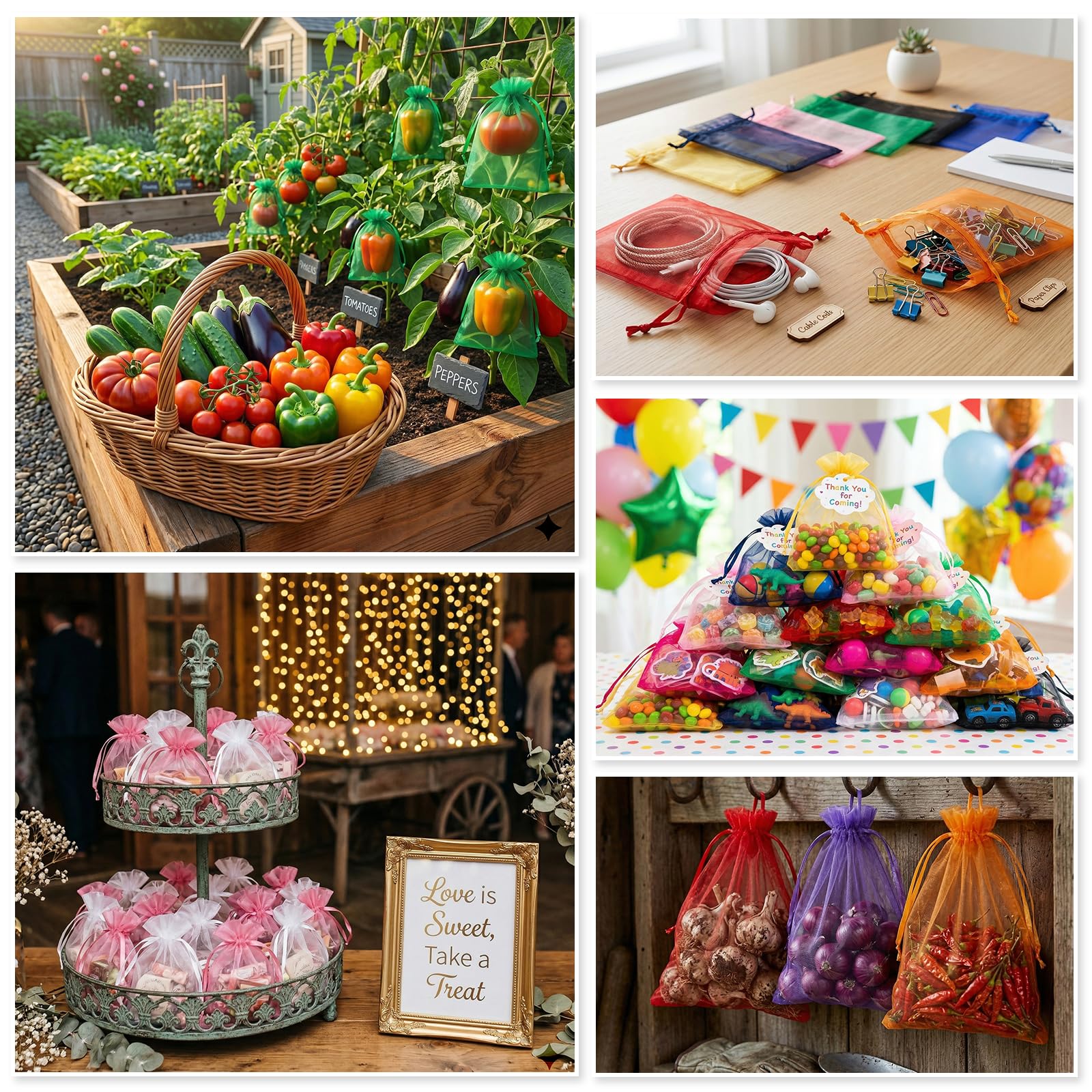 100 Piezas Bolsas de Organza, 10 x 15 CM Bolsas de Joyas, Bolsas de Caramelo con Cordón de Satén Bolsas de Regalo para Bodas,Regalo Decoración Fiestas Boda (Coloridas) — view 7