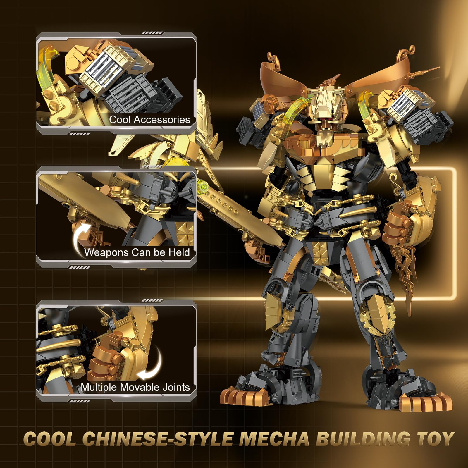 JMBricklayer 70161 Mech Robot Building Sets for Adults Cool Hero Armed Mecha Movable Joints Display Model Toy - Image 3