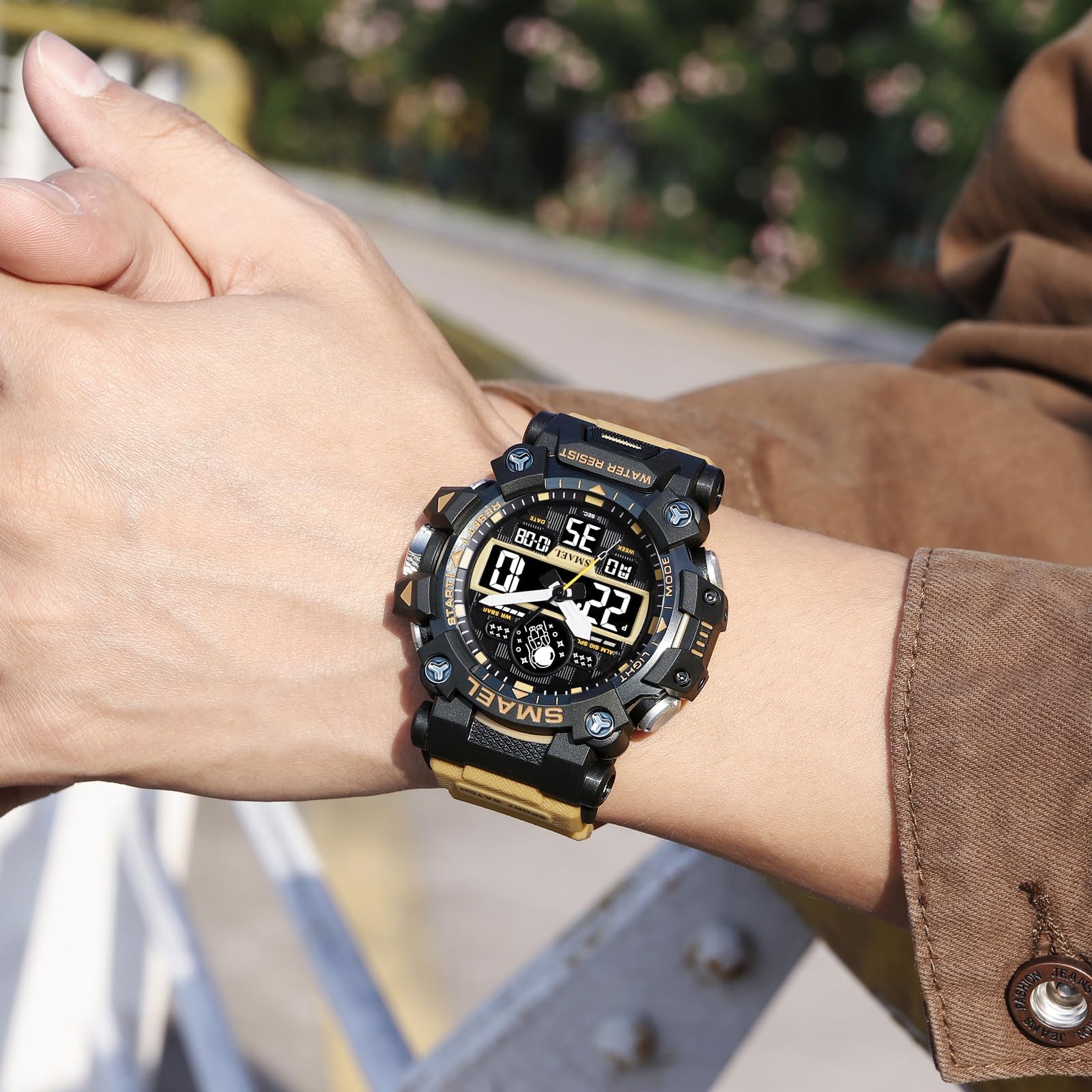 Relojes militares multifunción digital LED cara electrónica al aire libre resistente al agua fecha multifunción táctica alarma cronómetro para hombre reloj deportivo de cuarzo