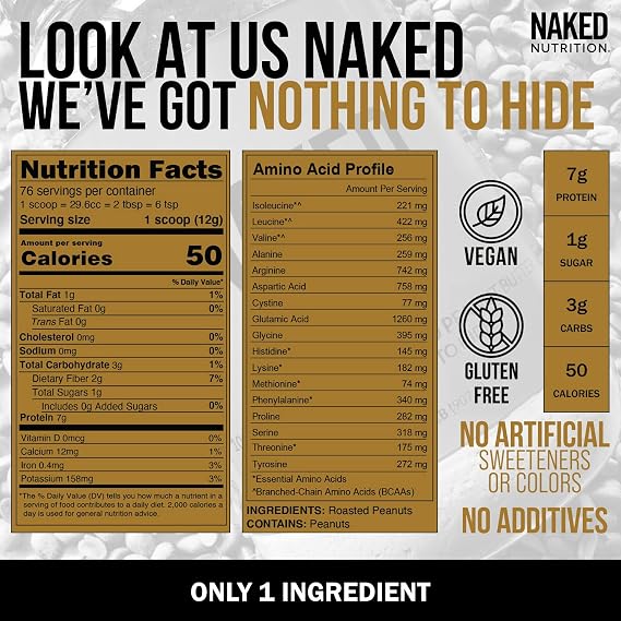 2 LB Powdered Peanut Butter from US Farms Bulk, Only 1 Ingredient - Roasted Peanuts, Vegan, No Additives, Preservative Free, No Salt, No Sugar - 76 Servings - NAKED PB