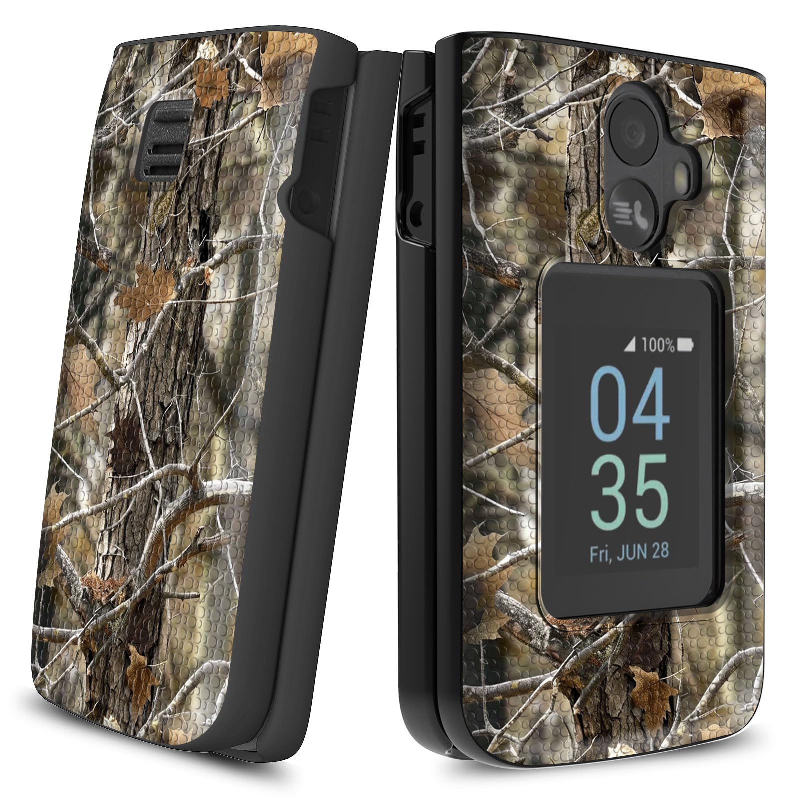 Qindaiwen for TCL Flip 3 Phone Case, Silicone Bumper Non Slip Back, Heavy Duty Dual Layer Rugged Shockproof Protective Cover for TCL Flip 3 T435 (2024