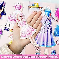 Vista 6 de Muñecas Magnéticas de Vestir, Muñecas de Papel Magnéticas de Vestir de Princesa, Muñecas Magnéticas de Vestir para Niñas de 4 a 10 Años, Set de Lea