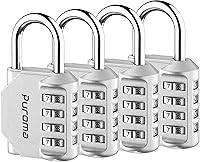 Vista 41 de Puroma - Candado impermeable de combinación de 4 dígitos, para intemperie, para casillero escolar o deportivo, valla, caja de herramientas, puerta