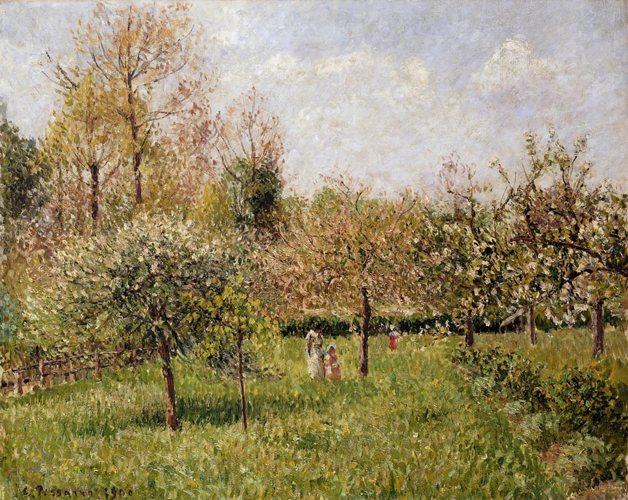 POSTERIIk Vintage Print Pop Art Landscape Artwork Spring At Eragny by Camille Jacob Pissarro Art Prints for Office Home Decor 60x90cm