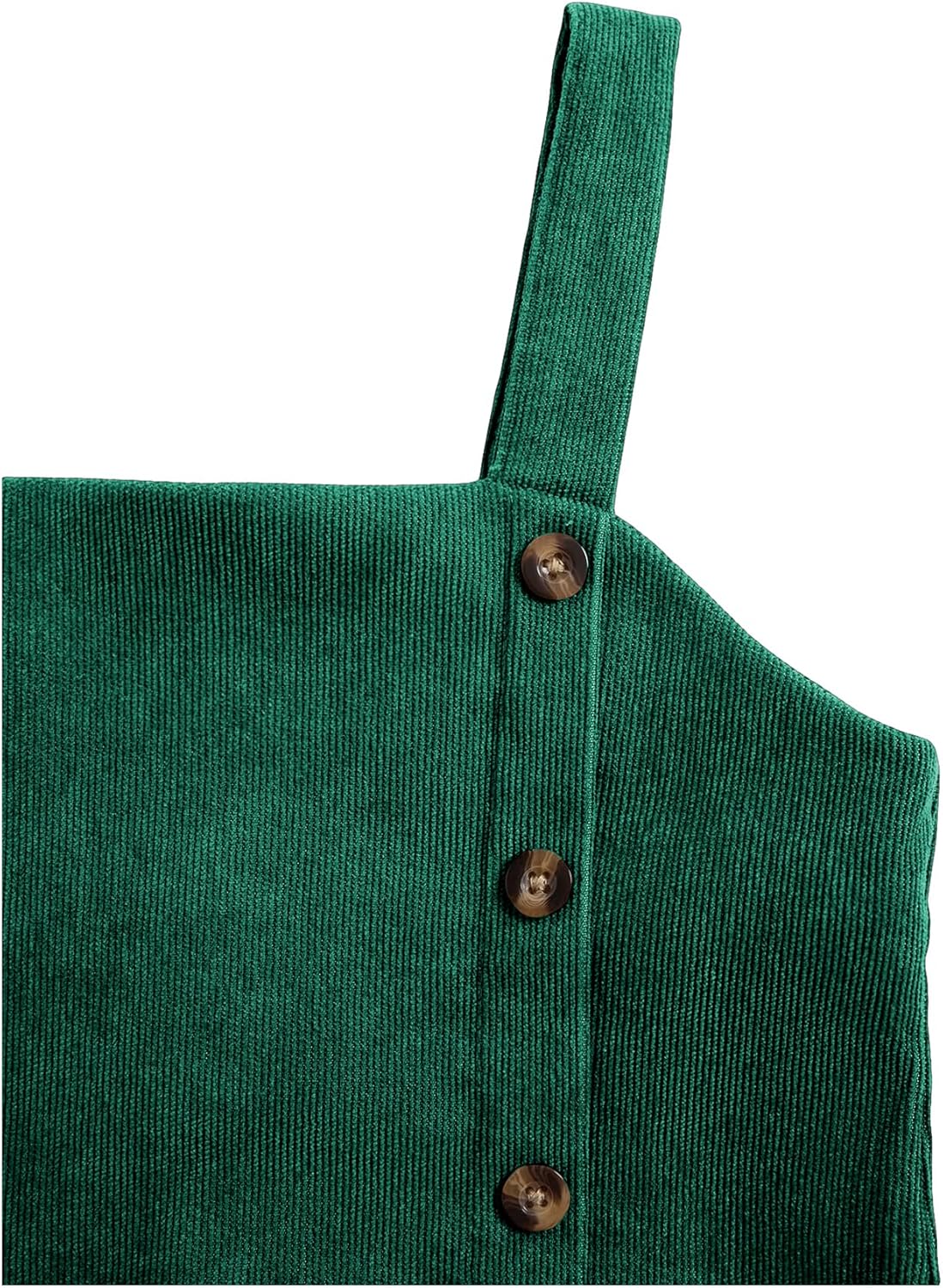 MakeMeChic Toddler Baby Girl Fall Winter Christmas Outfits Mock Neck Top and Corduroy Overall Dress Sets - Image 7