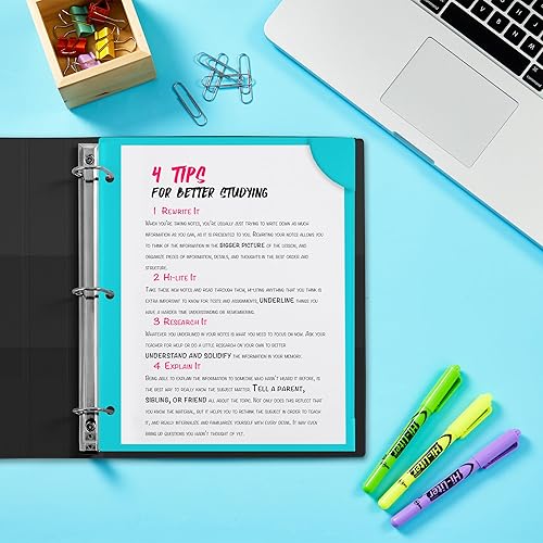 Miniatura 3 de Avery Fundas para documentos con cierre de esquina para carpetas de 3 anillas, 1 funda de plástico azul aguamarina (47837)