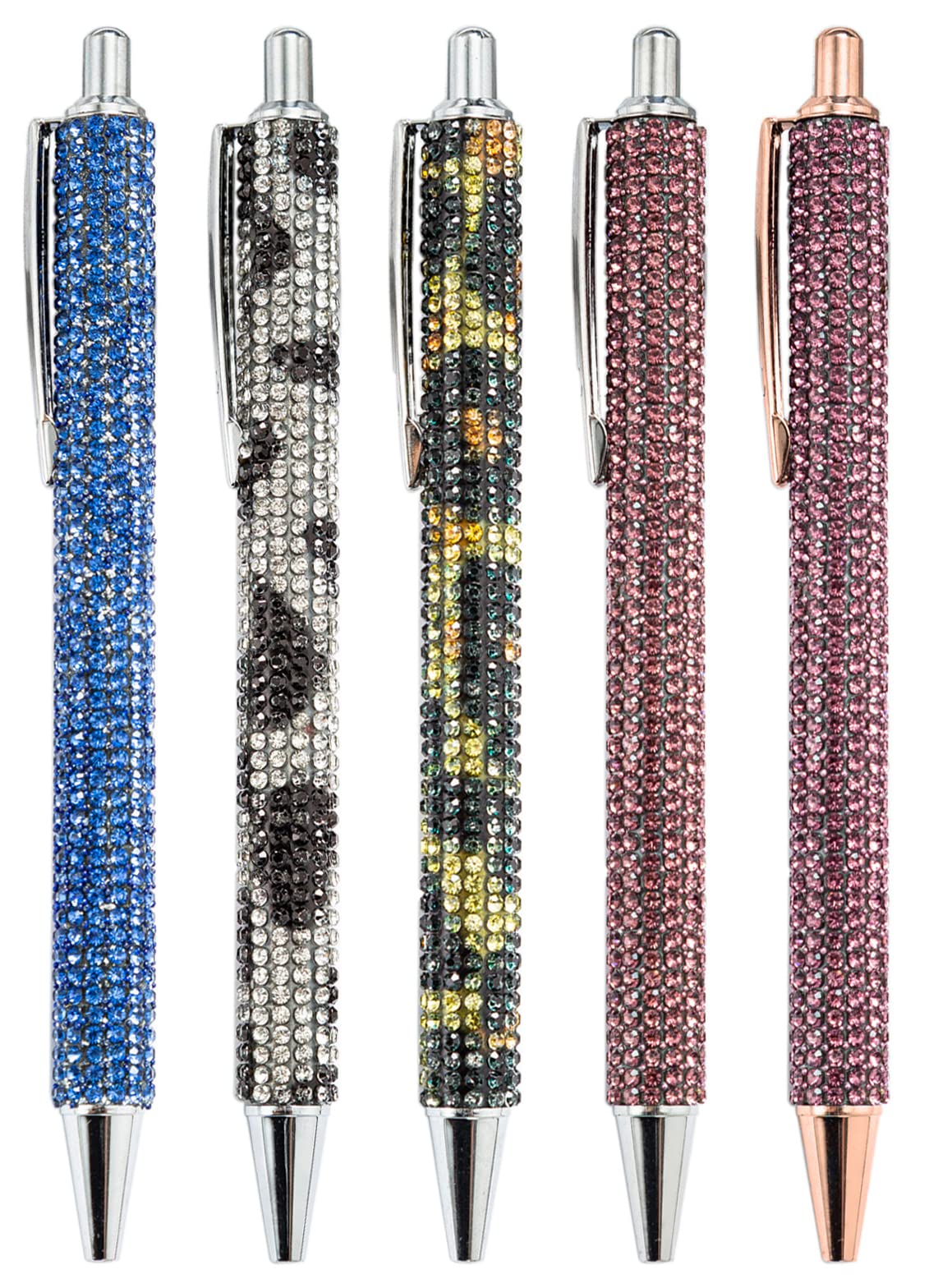 Gullor Click Ballpoint Pens, Diamond-encrusted Ball Pens, Black Ink Medium Point 1mm, for Office Supplies Gift Wedding Birthday