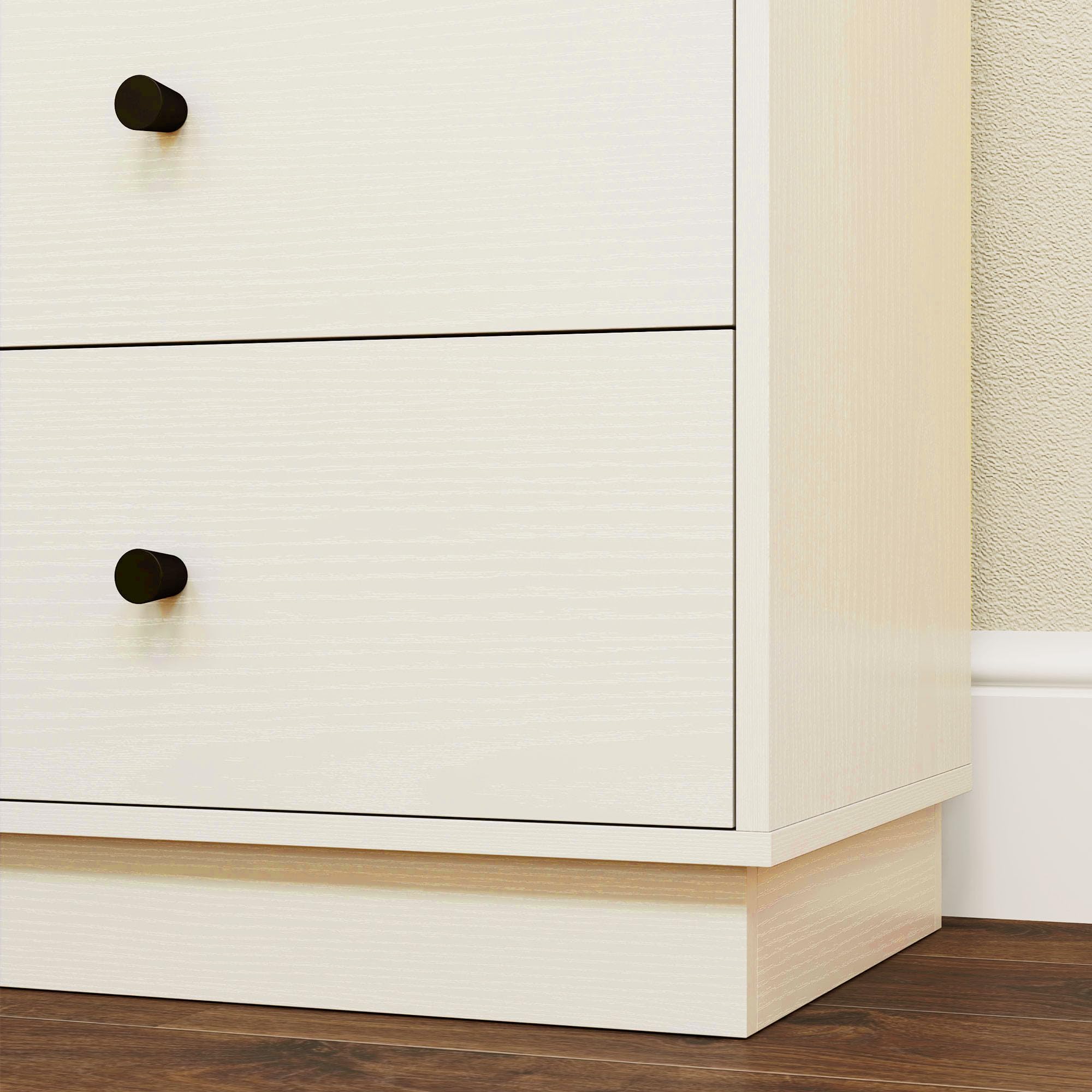 HOMCOM Cómoda con 5 Cajones Cómoda de Dormitorio Estrecha Estilo Moderna con Sistema Anti-vuelco Cajonera Alta para Pasillo Salón 47x29x95 cm Beige Veteado