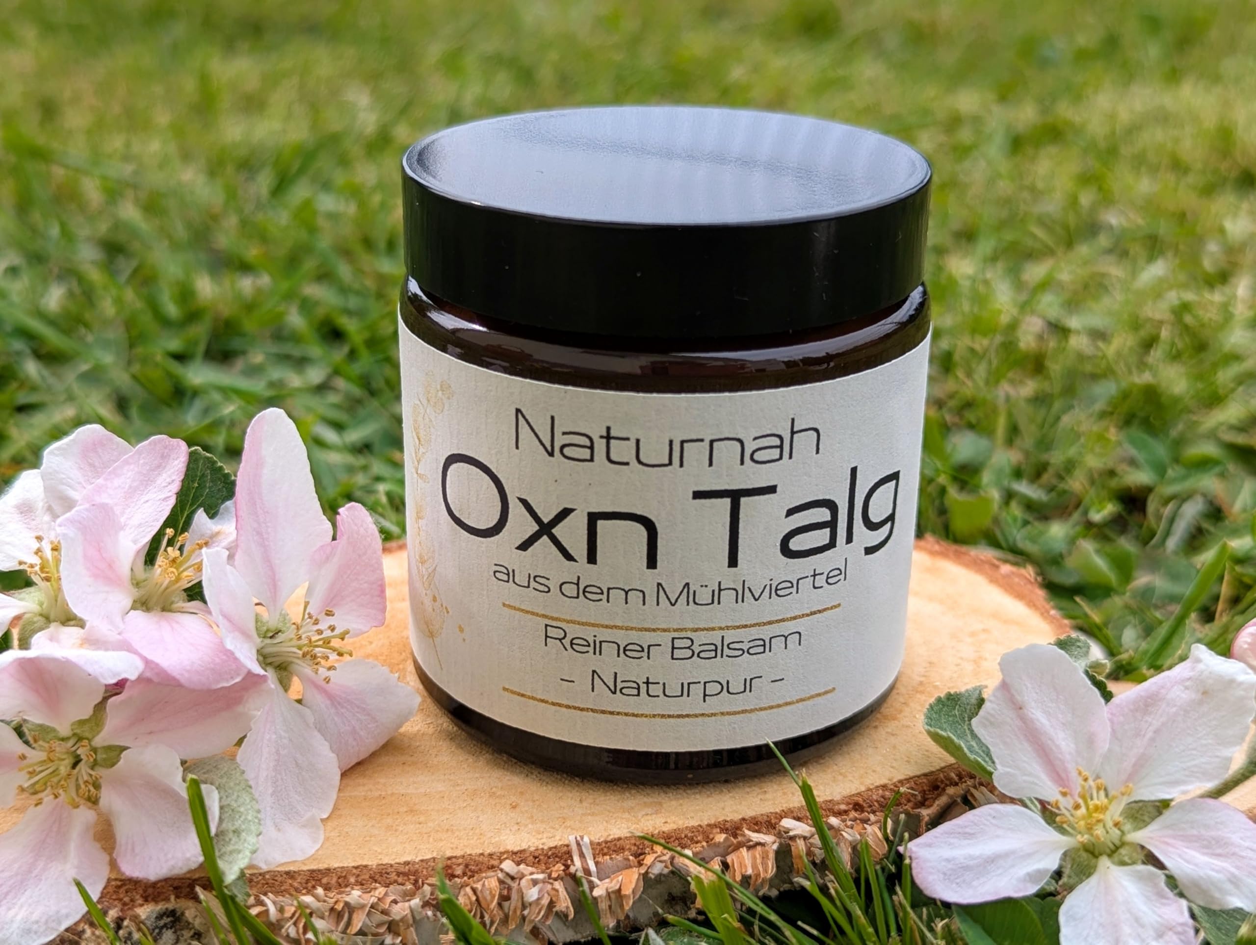 Handgemachte Bio Rindertalg Creme von grasgefütterten Bio Rindern aus Österreich (Region Mühlviertel), natürliche Hautpflege, hilft bei empfindlicher, trockener und rissiger Haut (120 ml), Naturpur