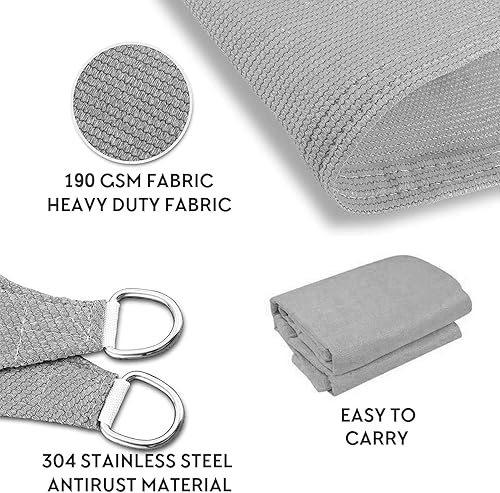 Miniatura 2 de Toldo rectangular de 8 x 10 pies, color gris, para patio, césped, jardín, actividades al aire libre, malla con bloqueo UV, podemos hacer tamaños