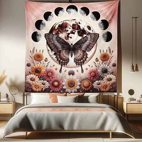 Miniatura 147 de Ambesonne Tapiz indie, estilo moderno de Memphis de los años ochenta, geométrico, abstracto, colorido, diseño de puntos, funky, para colgar en la